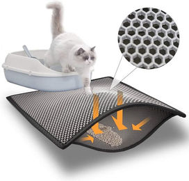 Ledander Katzenecktoilette Katzenklo Matte, Katzenstreu Katzenklo Vorleger Unterleger Waben – Bild 1 von 5