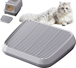 Produktbild von Ledander Katzentoilette Erhöhte Katzentoilette-Matte,rutschfeste doppellagige Auffangschale, leicht zu reinigende,waschbare Katzentoilette-Matte mit Filterfunktion