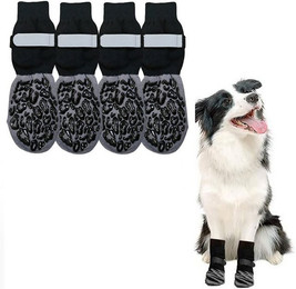 Produktbild von Ledander Pfotenschutz 2 Paar Anti-Rutsch-Hundesocken, Weiche Socken,mit Reflektorstreifen, (4-tlg), mit verstellbaren Klettbändern,Weiche Socken für den Pfotenschutz