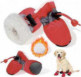 Ledander Pfotenschutz 4 Stück Hundeschuhe Pfotenschutz Winter, Schneestiefel für Hunde, Hundeschuhe rutschfest mit Reflex-Klett, warm für alle Hunde – Bild 1 von 5