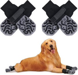 Produktbild von Ledander Pfotenschutz Anti-Rutsch Hundesocken, Weiche Socken für Pfotenschutz, (4-tlg), mit Verstellbarem Klettverschluss für Innen- und Außennutzung
