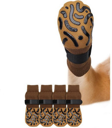 Produktbild von Ledander Pfotenschutz Anti-Rutsch Hundesocken, Weiche Socken für Pfotenschutz, (4-tlg), mit Verstellbarem Klettverschluss für Innen- und Außennutzung