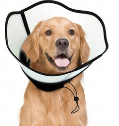 Produktbild von Ledander Schutzkragen Hundekragen Leckschutz,Schutzkragen Einstellbar Hunde Vorbeugung, atmungsaktiver Erholungs-Halskragen für mittelgroße und große Hunde