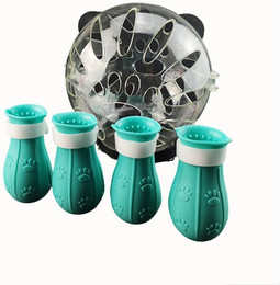 Produktbild von Ledander Schutzkragen Katzen-Atmungsaktiver Blasenhelm mit Silikon-Pfotenabdeckungen, verstellbare Kapuze aus Kunststoff,Baden,Rasieren,Nagelschneiden