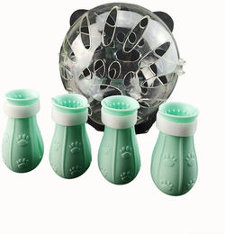 Produktbild von Ledander Schutzkragen Katzen-Atmungsaktiver Blasenhelm mit Silikon-Pfotenabdeckungen, verstellbare Kapuze aus Kunststoff,Baden,Rasieren,Nagelschneiden