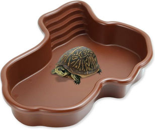 Produktbild von Ledander Terrariendeko Futterplatte Wasserschale Terrarium Zubehör Schildkröten Zubehör, Reptilien Badebecke Schildkröten Wasserschale mit geneigter