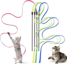 Produktbild von Ledander Tier-Beschäftigungsspielzeug 4 Stück Katze Wand Interaktives Spielzeug Schnurspielzeug