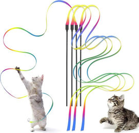 Produktbild von Ledander Tier-Beschäftigungsspielzeug 4 Stück Katze Wand Interaktives Spielzeug Schnurspielzeug