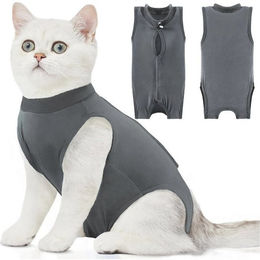 Produktbild von Ledander Tiermantel Katzen-Bodysuit für OP-Genesung & Kastration, Atmungsaktive Modal-Kleidung für Wunden, Hautschutz & Absetzen