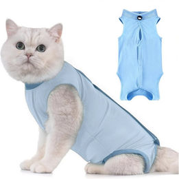 Produktbild von Ledander Tiermantel Katzen-Bodysuit für OP-Genesung & Kastration, Atmungsaktive Modal-Kleidung für Wunden, Hautschutz & Absetzen