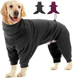Produktbild von Ledander Tierpullover Fleece Hundepullover Wintermantel weicher Hundepyjama mit Beinen, für große und kleine Hunde
