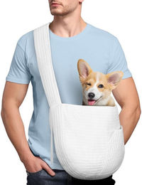 Ledander Tiertransporttasche Hundetragetasche Welpen,Wendbarer Transporttasche für Hunde und andere bis 7,5 kg, Tragetuch für Hunde bis 7,5 kg, Sicherer Tragegurt für Kleine Hunde – Bild 1 von 5