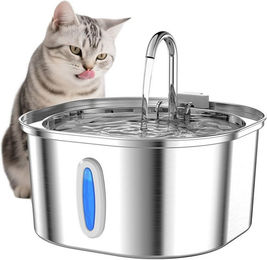 Produktbild von Ledander Trinkbrunnen 3,2L Trinkbrunnen mit Wasserstandsanzeige,Katzenbrunnen