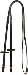 Leder- und Gummi-Zügel für englisches Zaumzeug mit Schnallen – Bild 1 von 3