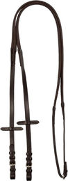 Produktbild von Leder- und Gummi-Zügel für Pferde mit Messingbeschlägen Equestro