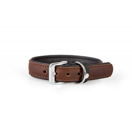 Produktbild von Lederband Hundehalsband Vancouver Mocca/Black 25 mm x 45 cm