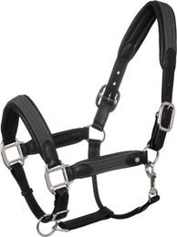 Produktbild von Lederhalfter für Pferde mit geflochtenen Nylon-Einsätzen Equestro