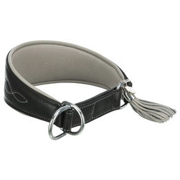 Produktbild von Lederhalsband Active-Comfort für Windhunde S-M 33-42 cm 60 mm Schwarz/Grau