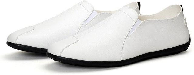 Produktbild von Lederschuhe Herren Weiche Sohle Freizeitschuhe Herren Lässige Business Flache Lederschuhe 39 weiß