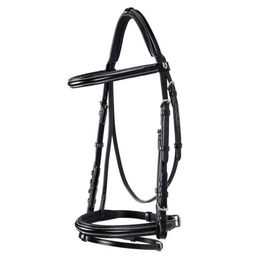Lederzaumzeug für Englischreiten mit Gummi-Zügel Equestro – Bild 1 von 8