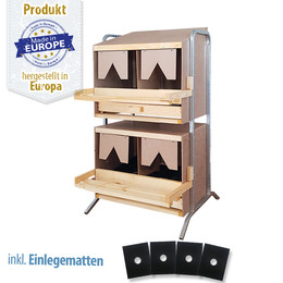 Produktbild von Legenest/Abrollnest - Holz - 4 Abteilungen groß - mit Ständerwerk