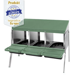 Produktbild von Legenest - Abrollnest - Hühnernest aus Metall 3 Abteilungen + Ständerwerk