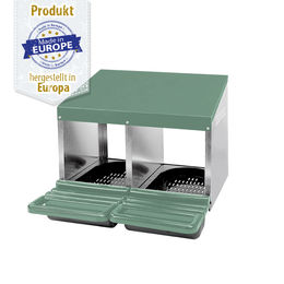 Legenest - Abrollnest - Hühnernest aus Metall mit Kunststoff-Boden - 2 Abteilungen – Bild 1 von 8