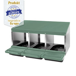 Legenest - Abrollnest - Hühnernest aus Metall mit Kunststoff-Boden - 3 Abteilungen – Bild 1 von 7