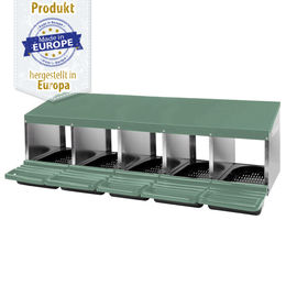 Produktbild von Legenest - Abrollnest - Hühnernest aus Metall mit Kunststoff-Boden - 5 Abteilungen