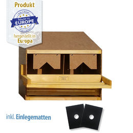 Produktbild von Legenest - Abrollnest - Hühnernest - Holz - 2 Abteilungen groß - schräg