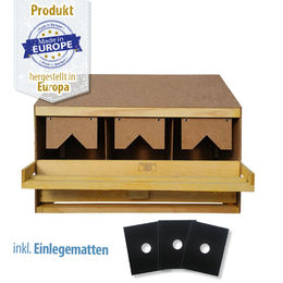 Produktbild von Legenest - Abrollnest - Hühnernest - Holz - 3 Abteilungen groß - schräg