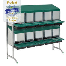 Produktbild von Legenest - Abrollnest - Hühnernest - Metall - 10 Abteilungen im Doppelständer (2x5er)