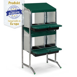 Produktbild von Legenest - Abrollnest - Hühnernest - Metall - 4 Abteilungen im Doppelständer (2x2er)