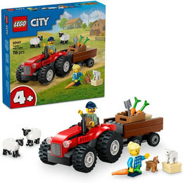 Produktbild von LEGO City Roter Traktor und Schafe auf dem Bauernhof, Spielzeugblock, Lernfahrzeug, Auto, Mini-Auto, Rollenspielhaus, 60461