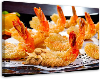 Produktbild von Leinwandbild Katzengarnelenfutter Meeresfrüchte 60x40 orange