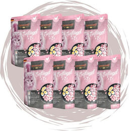 Produktbild von Leonardo Catfood Leonardo Frischebeutel Bundle - 8x85g verschiedene Sorten im Mixpaket Geflügel & Ei, Nassfutter für: Katzen