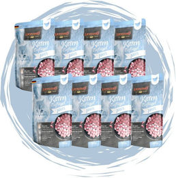 Produktbild von Leonardo Catfood Leonardo Frischebeutel Bundle - 8x85g verschiedene Sorten im Mixpaket Geflügel Pur (Kitten), Nassfutter für: Katzen