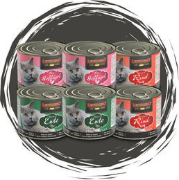 Leonardo Catfood Nassfutter "Klassiker" Mix - Ente, Rind & Geflügel Pur 6x200g, Nassfutter für: Katzen – Bild 1 von 5