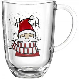 Produktbild von LEONARDO Geschirr Glastasse Weihnachtsmann - 380 ml