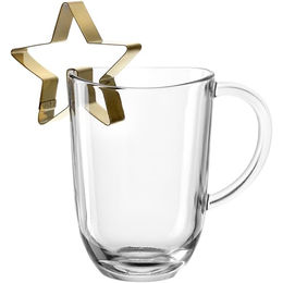Produktbild von LEONARDO Geschirr Leonardo Tasse hitzebeständiges Glas mit Stern (380ml)