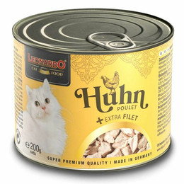 Produktbild von Leonardo Huhn mit extra Filetstückchen Katzenfutter - 6 x 200 g