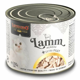 Produktbild von Leonardo Lamm mit extra Filetstückchen Katzenfutter - 6 x 200 g