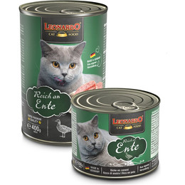 Produktbild von Leonardo Reich an Ente Katzenfutter - 6 x 400 g