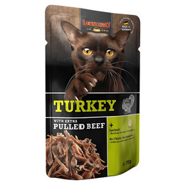 Produktbild von Leonardo Truthahn mit extra Pulled Beef Katzenfutter - 16 x 70 g