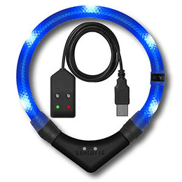 Produktbild von LEUCHTIE Leuchthalsband Easy Charge USB aufladbar blau Größe 55 - 1 Stk.