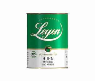Produktbild von Leyen Bio Nassfutter für Hunde Huhn mit Hirse und Kürbis - Sparpaket: 2 x 800g