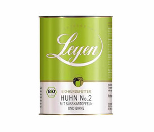 Produktbild von Leyen Bio Nassfutter für Hunde Huhn No.2 mit Süßkartoffeln und Birne - Sparpaket: 6 x 800g