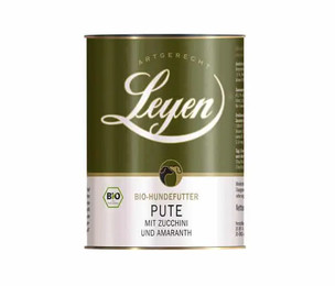 Produktbild von Leyen Bio Nassfutter für Hunde Pute mit Zucchini und Amaranth - Sparpaket: 3 x 400g