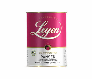 Produktbild von Leyen Bio Pansen mit Süßkartoffel, Karotte, Apfel und Banane - 400g