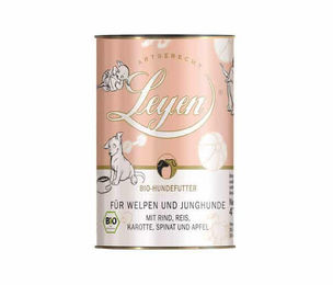 Produktbild von Leyen Nassfutter für Hund für Welpen und Junghunde mit Rind - Sparpaket: 3 x 400g